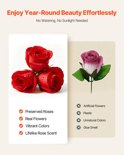 27 Preserved Roses Heart Box | Eternal Red Bouquet Mother's Day Gift for Mom